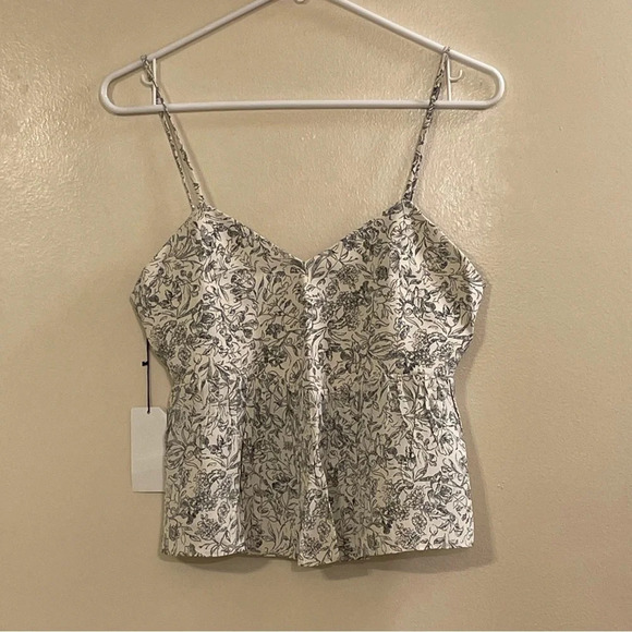 ROE + MAY by ANTHROPOLOGIE Floral Crop Top in White - Picture 3 of 6
